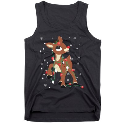 Rudolph The Red Nose Reindeer For Christmas Fan Tank Top