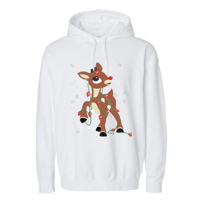 Rudolph The Red Nose Reindeer For Christmas Fan Garment-Dyed Fleece Hoodie