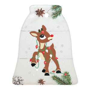 Rudolph The Red Nose Reindeer For Christmas Fan Ceramic Bell Ornament