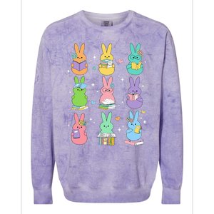 Reading Teacher Rabbit School Colorblast Crewneck Sweatshirt