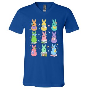 Reading Teacher Rabbit School V-Neck T-Shirt