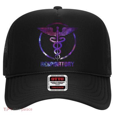 Respiratory Therapist Respiratory Therapy Design High Crown Mesh Back Trucker Hat