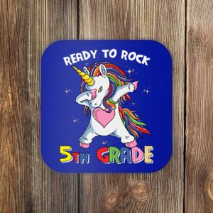 Ready To Rock Fifth Grade Back School Matching Unicorn Gift Coaster