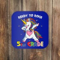 Ready To Rock Fifth Grade Back School Matching Unicorn Gift Coaster