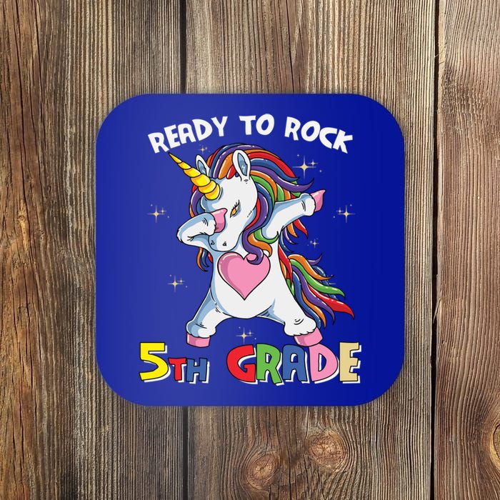 Ready To Rock Fifth Grade Back School Matching Unicorn Gift Coaster