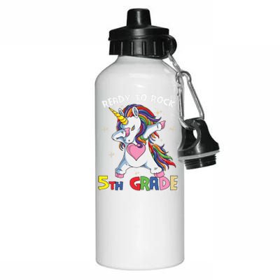 Ready To Rock Fifth Grade Back School Matching Unicorn Gift Aluminum Water Bottle