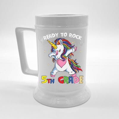 Ready To Rock Fifth Grade Back School Matching Unicorn Gift Beer Stein