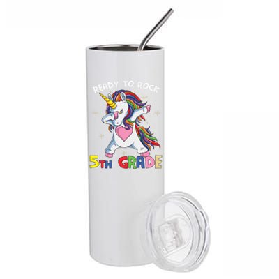 Ready To Rock Fifth Grade Back School Matching Unicorn Gift Stainless Steel Tumbler