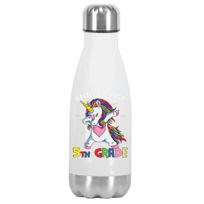 Ready To Rock Fifth Grade Back School Matching Unicorn Gift Stainless Steel Insulated Water Bottle