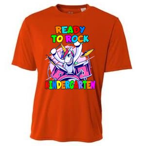 Ready To Rock Kindergarten Drumming Unicorn Preschool Meaningful Gift Cooling Performance Crew T-Shirt