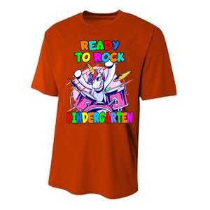 Ready To Rock Kindergarten Drumming Unicorn Preschool Meaningful Gift Performance Sprint T-Shirt