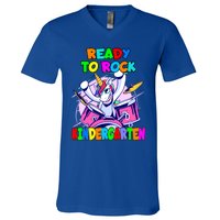 Ready To Rock Kindergarten Drumming Unicorn Preschool Meaningful Gift V-Neck T-Shirt