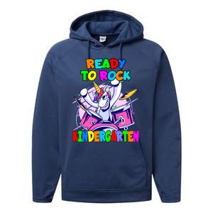 Ready To Rock Kindergarten Drumming Unicorn Preschool Meaningful Gift Performance Fleece Hoodie