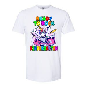 Ready To Rock Kindergarten Drumming Unicorn Preschool Meaningful Gift Softstyle CVC T-Shirt