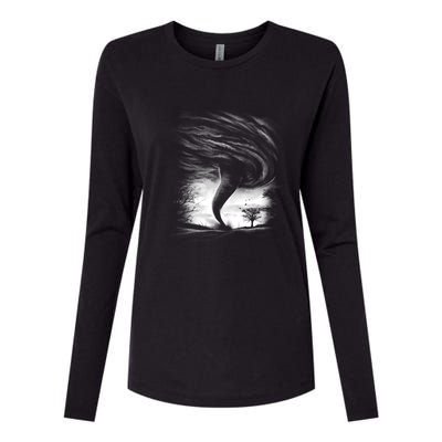 Realistic Tornado Womens Cotton Relaxed Long Sleeve T-Shirt