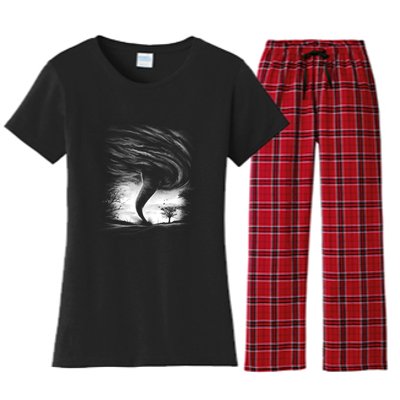 Realistic Tornado Women's Flannel Pajama Set