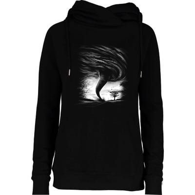 Realistic Tornado Womens Funnel Neck Pullover Hood