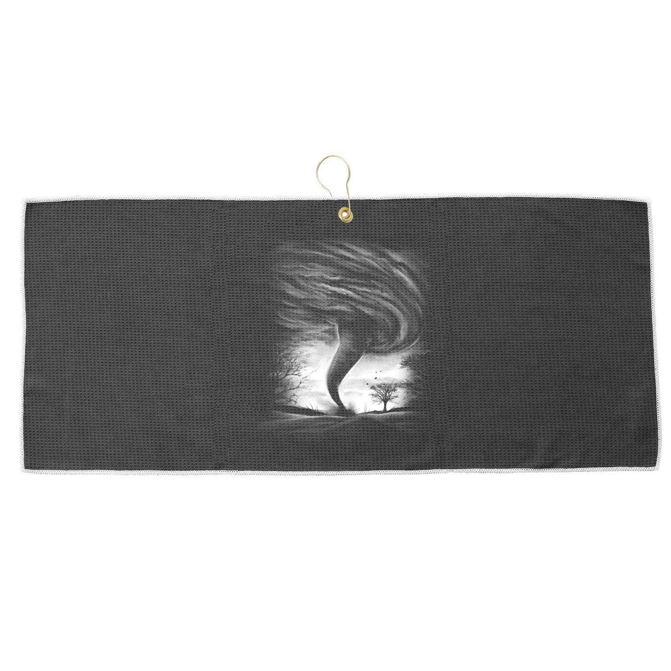 Realistic Tornado Large Microfiber Waffle Golf Towel