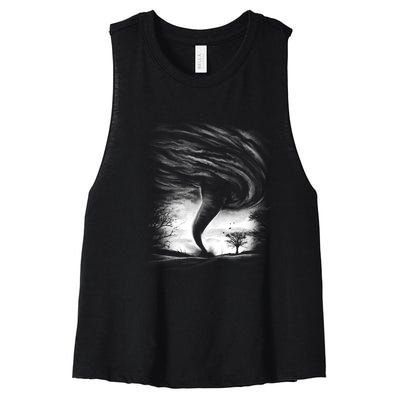 Realistic Tornado Women's Racerback Cropped Tank