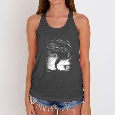 Realistic Tornado Women's Knotted Racerback Tank