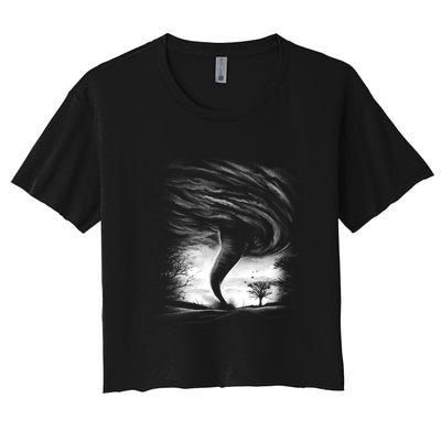 Realistic Tornado Women's Crop Top Tee