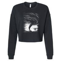 Realistic Tornado Cropped Pullover Crew
