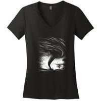 Realistic Tornado Women's V-Neck T-Shirt