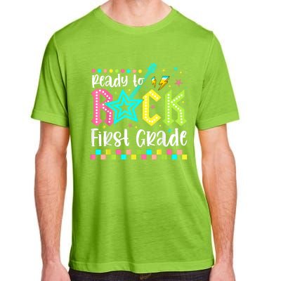 Ready To Rock First Grade Back To School 1st Grade Adult ChromaSoft Performance T-Shirt