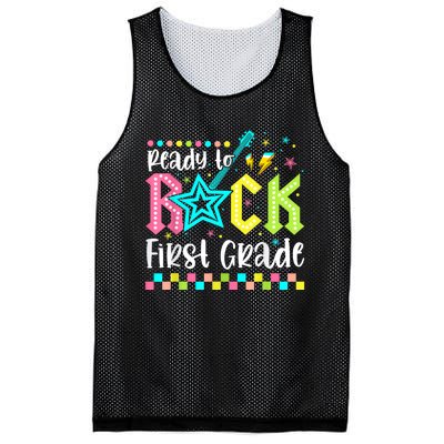 Ready To Rock First Grade Back To School 1st Grade Mesh Reversible Basketball Jersey Tank