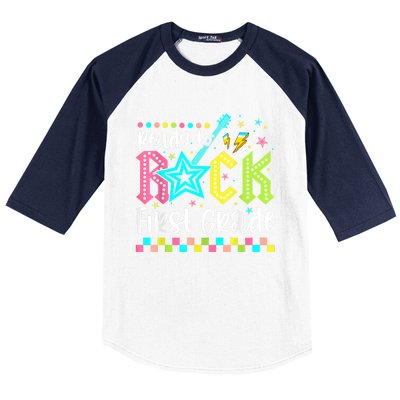 Ready To Rock First Grade Back To School 1st Grade Baseball Sleeve Shirt