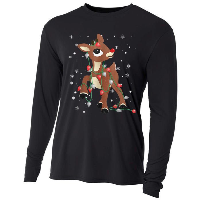 Rudolph The Red Nose Reindeer For And Christmas Fan Cooling Performance Long Sleeve Crew