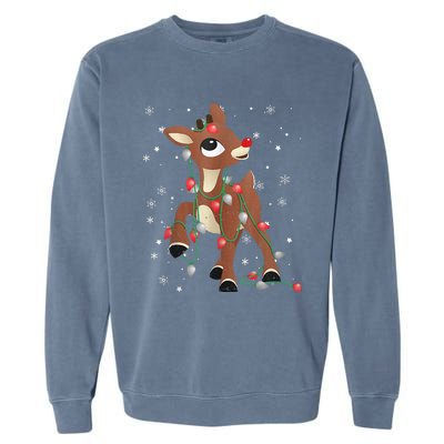 Rudolph The Red Nose Reindeer For And Christmas Fan Garment-Dyed Sweatshirt