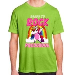 Ready To Rock Preschool Dabbing Unicorn Back To School Gift Adult ChromaSoft Performance T-Shirt