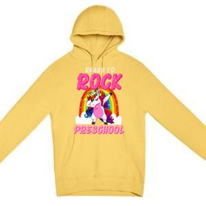 Ready To Rock Preschool Dabbing Unicorn Back To School Gift Premium Pullover Hoodie