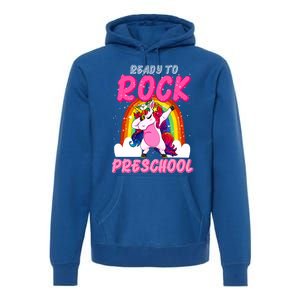 Ready To Rock Preschool Dabbing Unicorn Back To School Gift Premium Hoodie