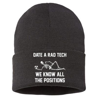 Radiology Technician Rad Tech X Ray Funny Date A Rad Tech Sustainable Knit Beanie