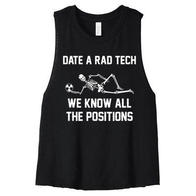 Radiology Technician Rad Tech X Ray Funny Date A Rad Tech Women's Racerback Cropped Tank