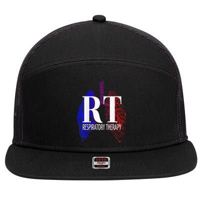 Respiratory Therapy Rrt Respiratory Care 7 Panel Mesh Trucker Snapback Hat