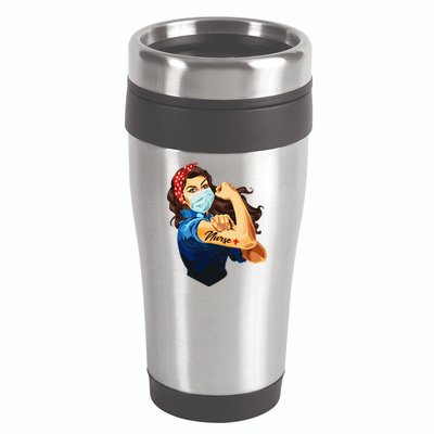 Rosie The Riveter Woman Nurse 16oz Travel Tumbler