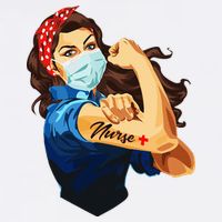 Rosie The Riveter Woman Nurse Bucket Hat