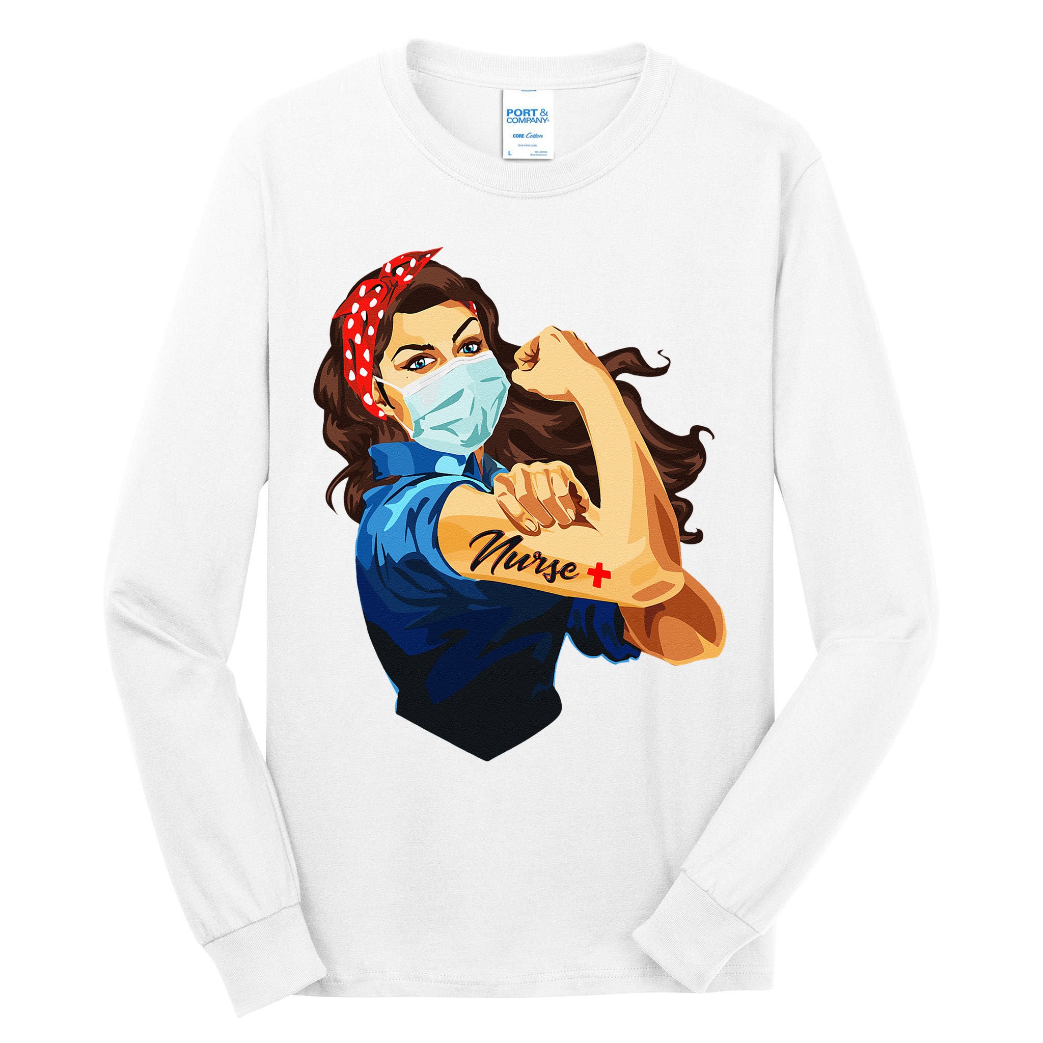 Rosie The Riveter Woman Nurse Tall Long Sleeve T-Shirt