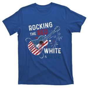 Rocking The Red White And Blue Guitar 4th Of July T-Shirt