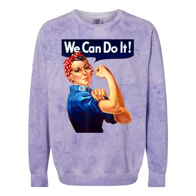 Rosie The Riveter Poster We Can Do It Feminist Retro Colorblast Crewneck Sweatshirt