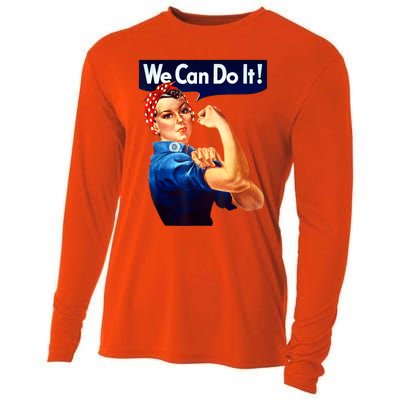 Rosie The Riveter Poster We Can Do It Feminist Retro Cooling Performance Long Sleeve Crew