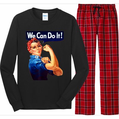 Rosie The Riveter Poster We Can Do It Feminist Retro Long Sleeve Pajama Set