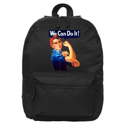 Rosie The Riveter Poster We Can Do It Feminist Retro 16 in Basic Backpack