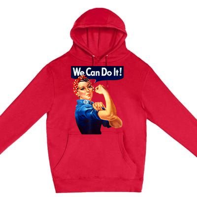 Rosie The Riveter Poster We Can Do It Feminist Retro Premium Pullover Hoodie