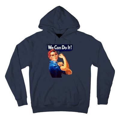 Rosie The Riveter Poster We Can Do It Feminist Retro Hoodie