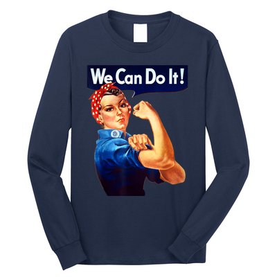 Rosie The Riveter Poster We Can Do It Feminist Retro Long Sleeve Shirt