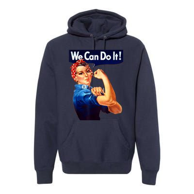 Rosie The Riveter Poster We Can Do It Feminist Retro Premium Hoodie